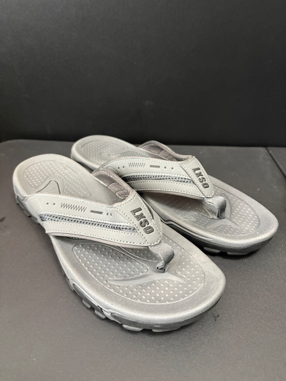 Men's Gray Cushioned Thong Sandals - Slip-Resistant Comfort